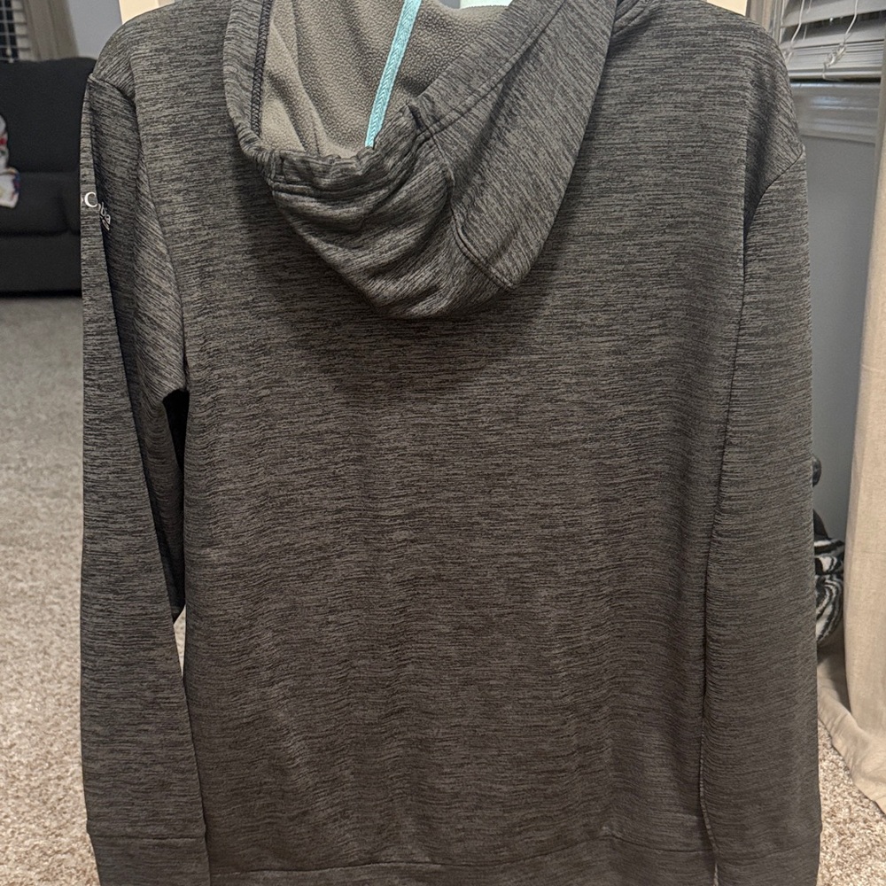 Columbia Men's Charcoal Hoodie with Blue Logo - Picture 3 of 5